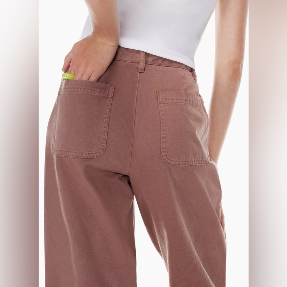 Aritzia Sunday Best Jaden High Waisted Chino Pant 6 GD Chocolate Sorbet - Picture 4 of 8